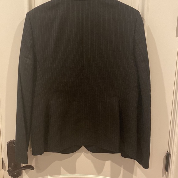 FULL SUIT-Ann Taylor Loft women’s pinstriped black pants suit size 16 - Picture 5 of 8